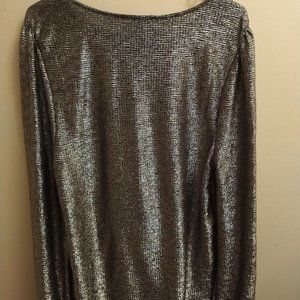 Silver and black International concepts size large blouse